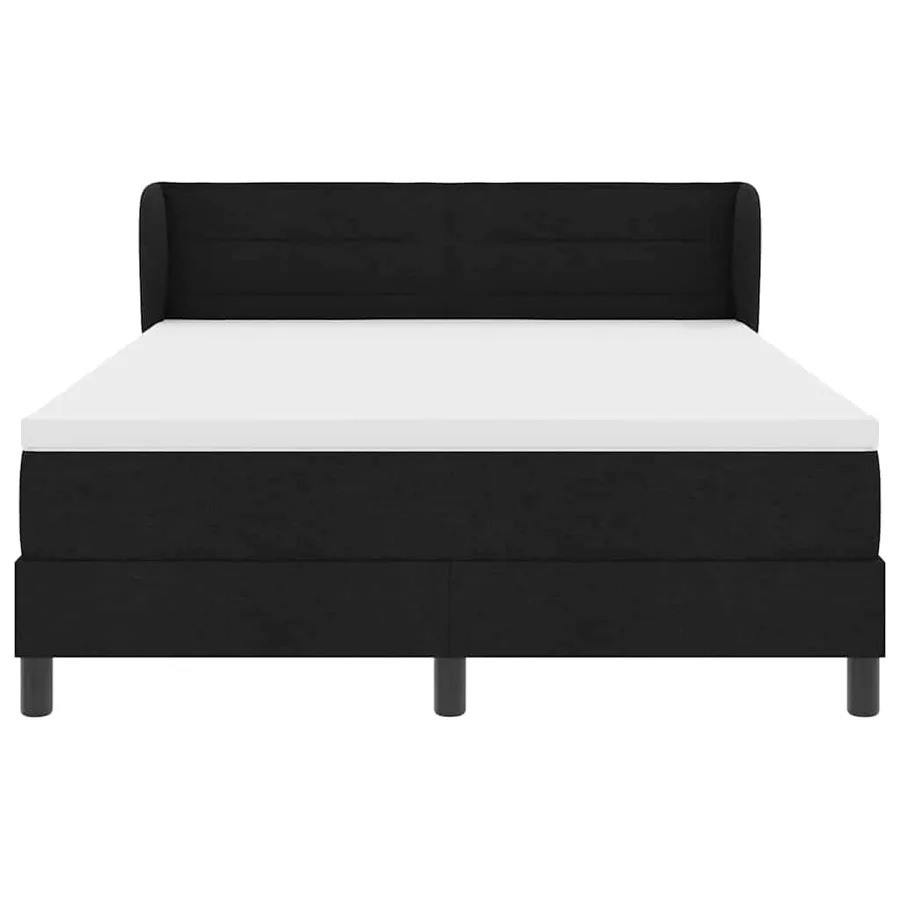 Lit à ressorts avec matelas Noir 160 x 200 cm tissu - 6