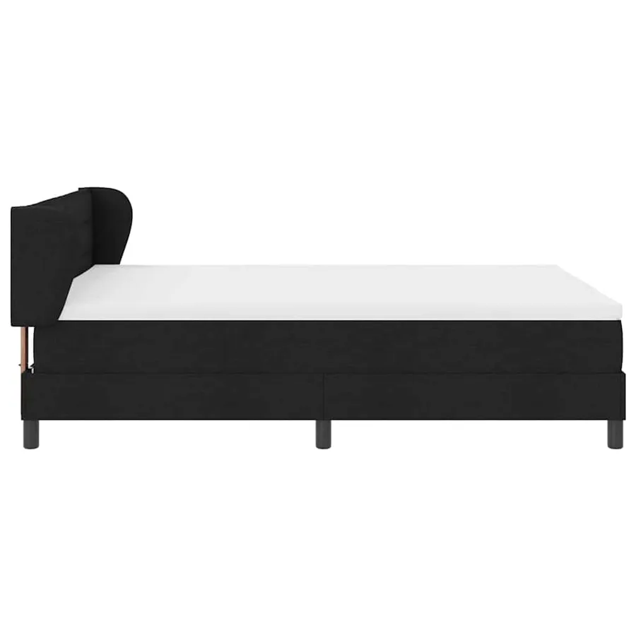 Lit à ressorts avec matelas Noir 160 x 200 cm tissu - 7