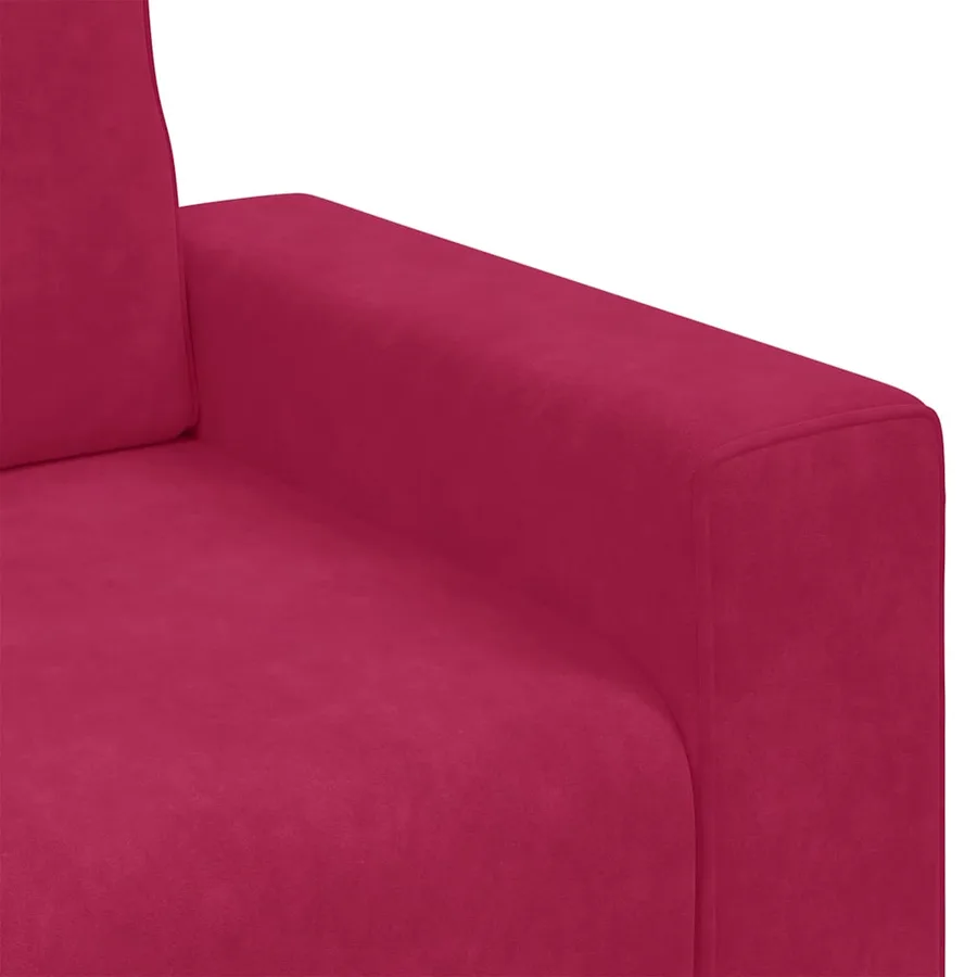 Fauteuil canapé rouge bordeaux 100x77x82 cm velours - 7