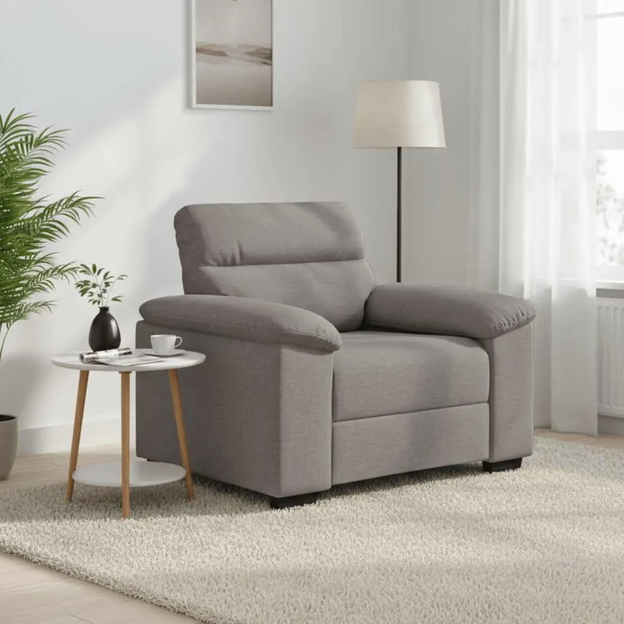 Canapé-fauteuil taupe 100x81x84 cm en tissu