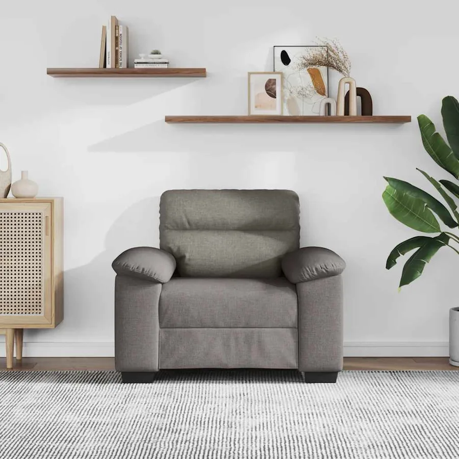 Canapé-fauteuil taupe 100x81x84 cm en tissu - 3