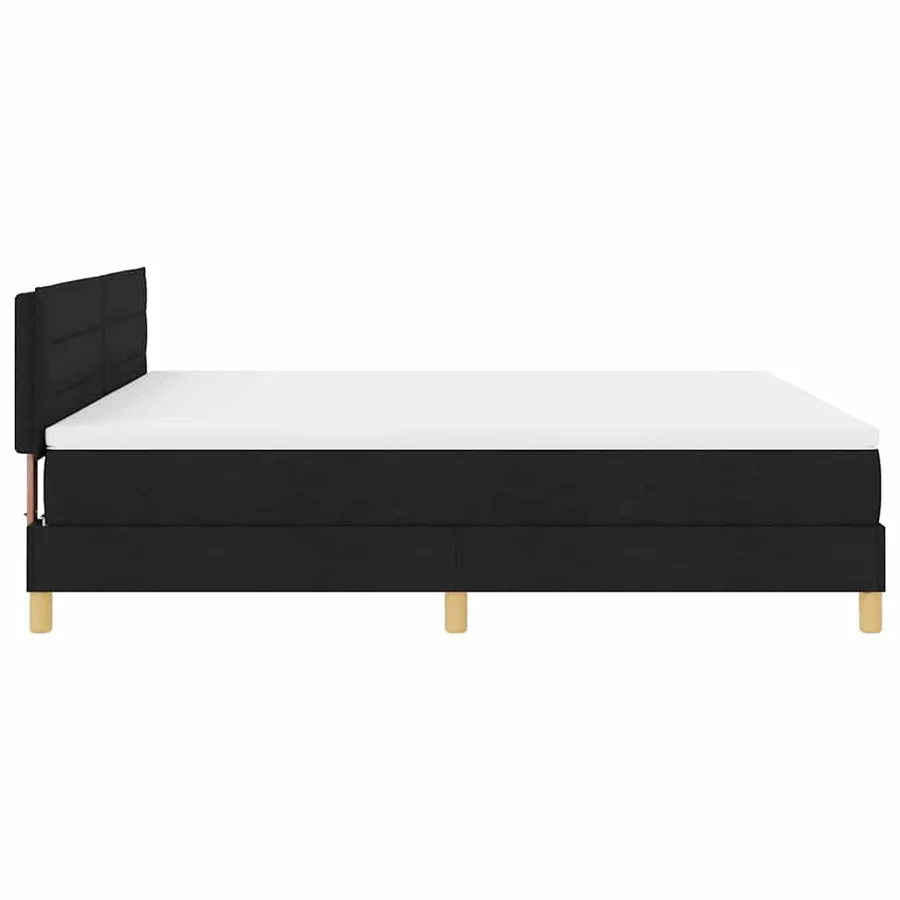 Lit à ressort LED avec bandes LED Noir 180 x 200 cm tissu - 9