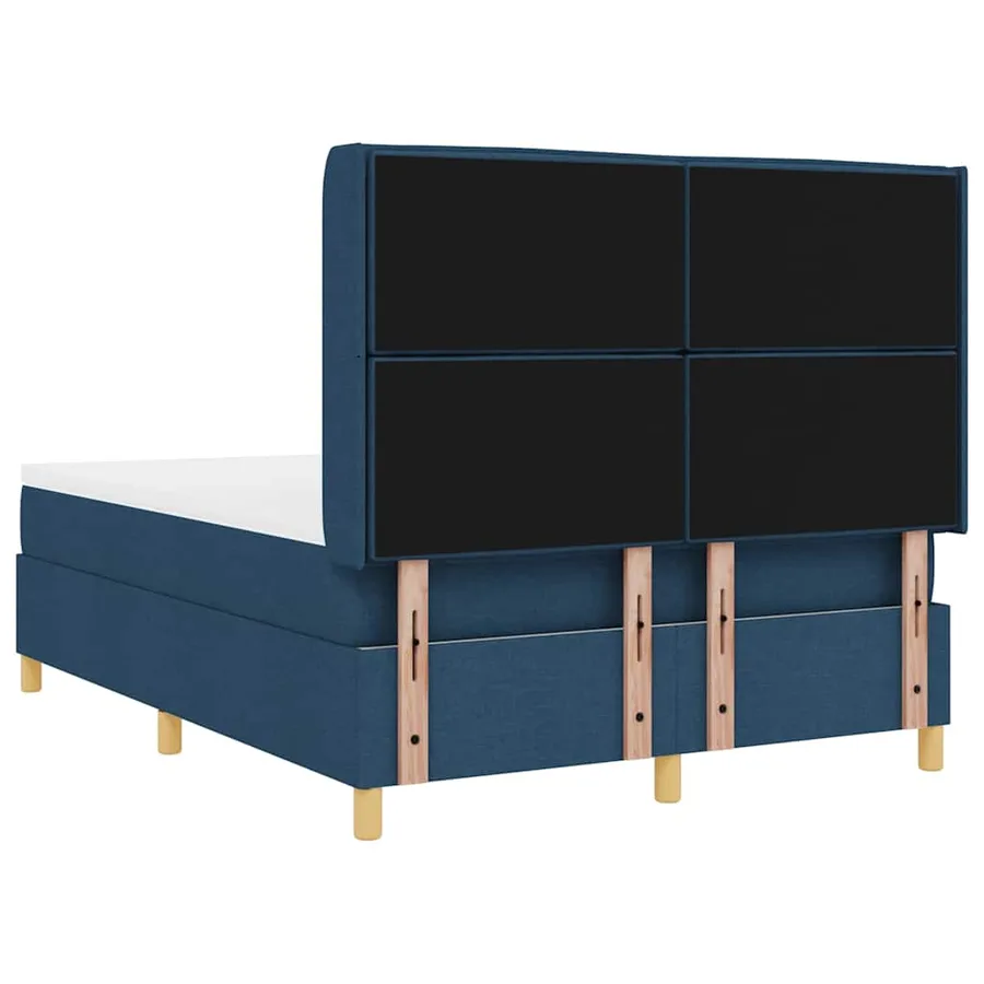Lit à ressorts avec matelas Bleu 140 x 190 cm tissu - 9