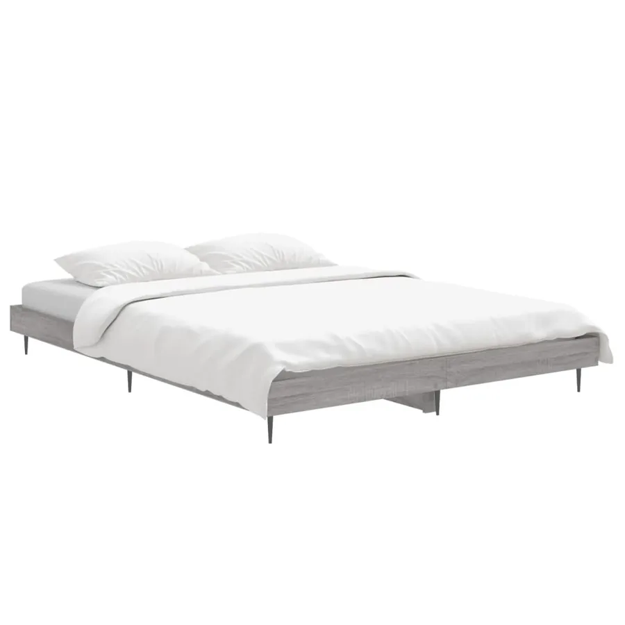 Cadre de lit sans matelas sonoma gris 135x190 cm - 3
