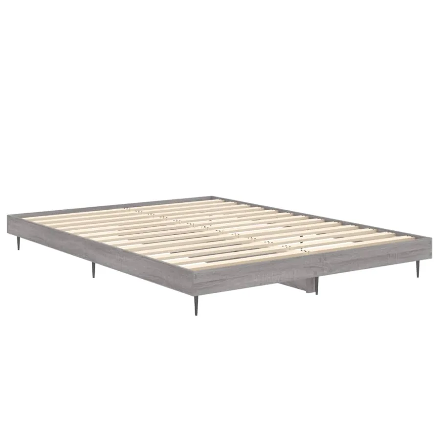 Cadre de lit sans matelas sonoma gris 135x190 cm - 5