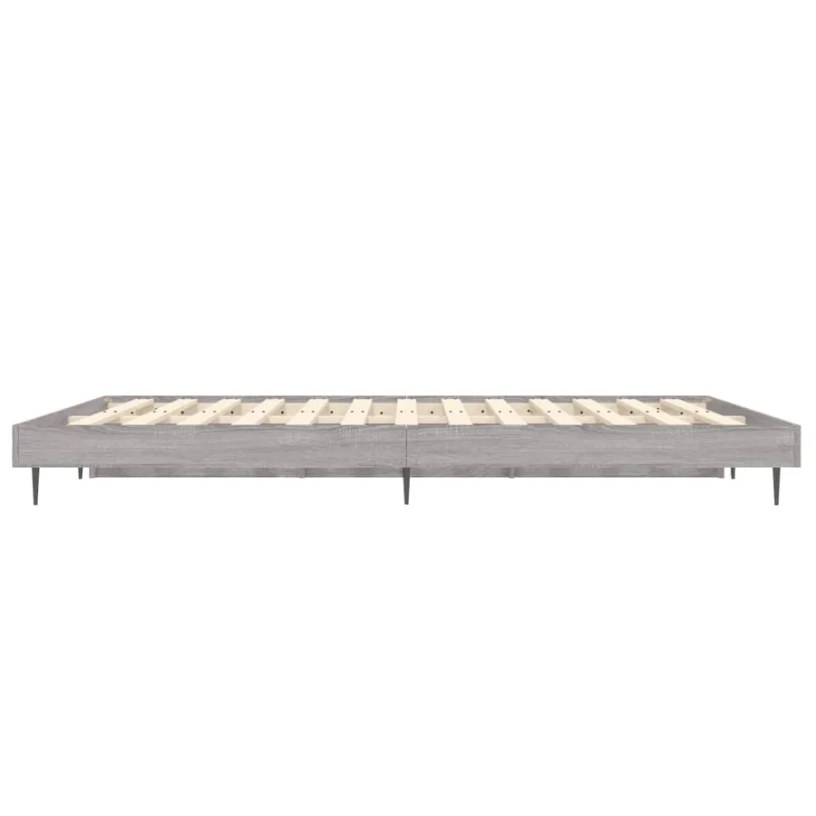 Cadre de lit sans matelas sonoma gris 135x190 cm - 7