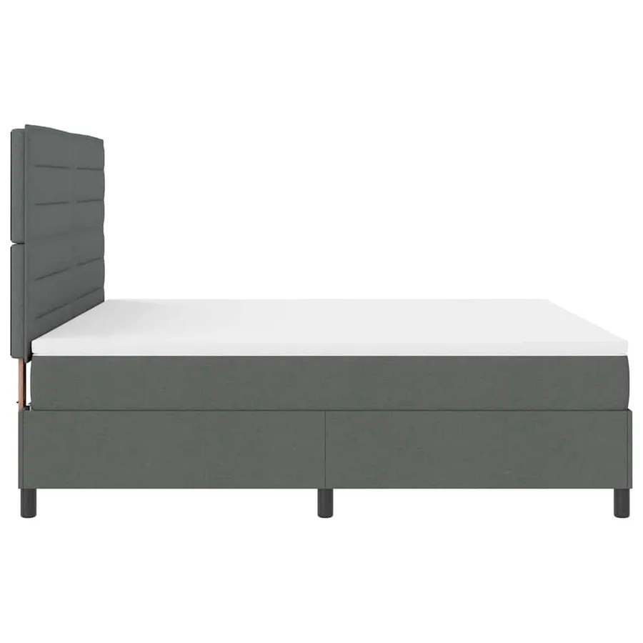Lit à ressorts avec matelas Gris foncé 180 x 200 cm tissu - 9