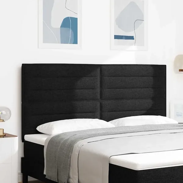 Tête de lit LED avec bandes LED Noir 180 cm tissu