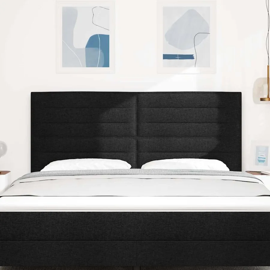 Tête de lit LED avec bandes LED Noir 180 cm tissu - 3