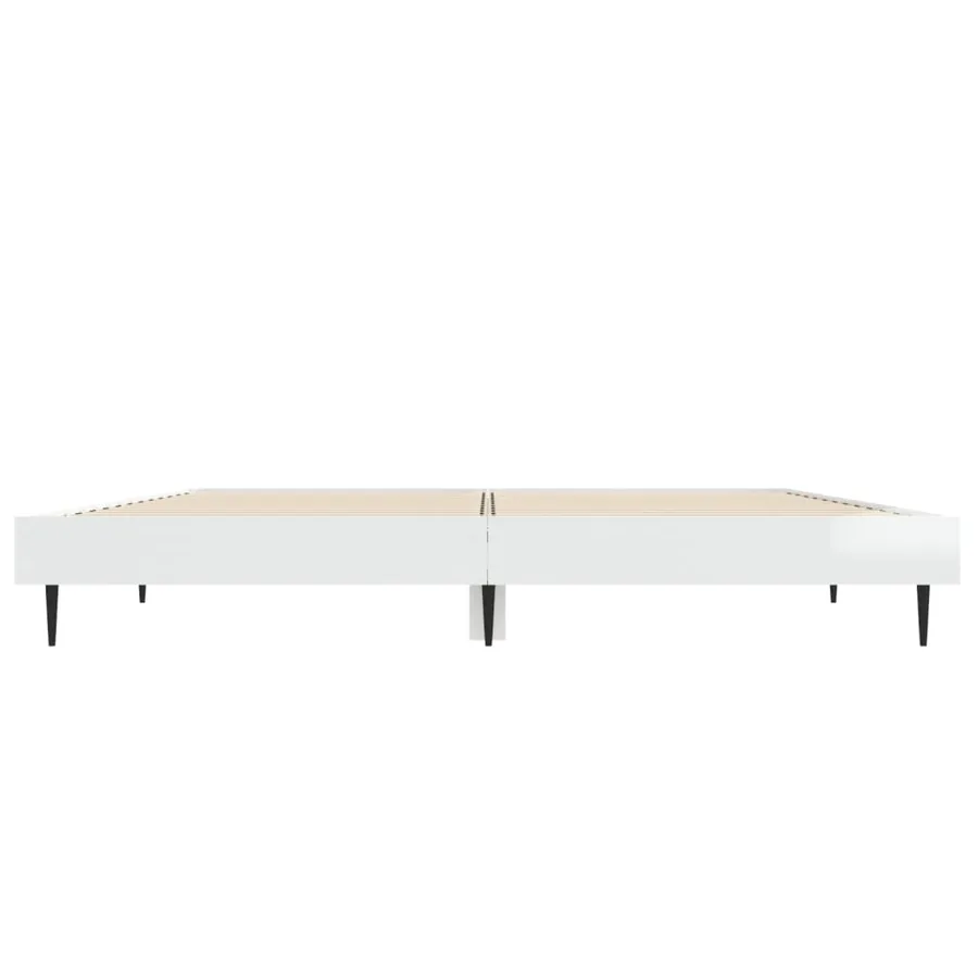 Cadre de lit sans matelas blanc brillant 135x190 cm - 6