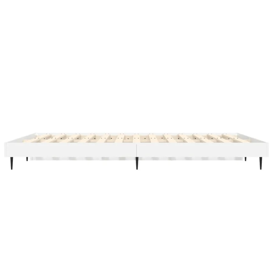 Cadre de lit sans matelas blanc brillant 135x190 cm - 7