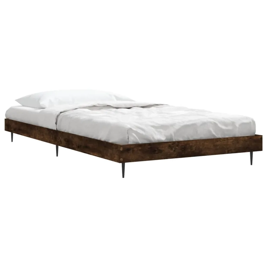 Cadre de lit sans matelas chêne fumé 100x200 cm bois ingénierie - 3