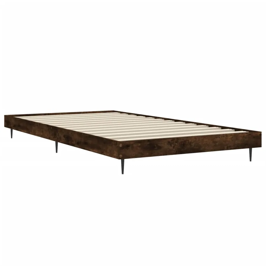 Cadre de lit sans matelas chêne fumé 100x200 cm bois ingénierie - 5