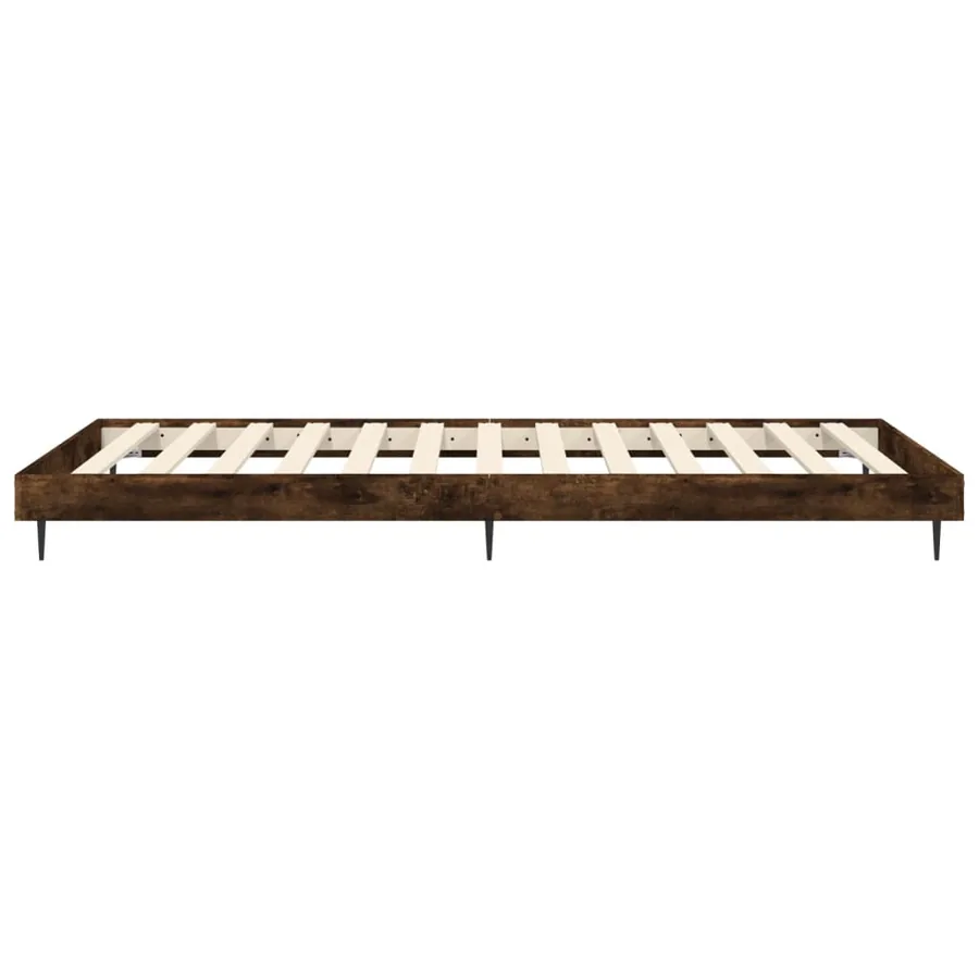 Cadre de lit sans matelas chêne fumé 100x200 cm bois ingénierie - 7