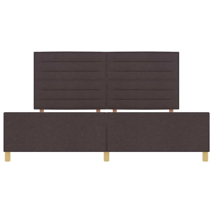 Cadre de lit avec tête de lit Marron foncé 200 x 200 cm tissu - 7