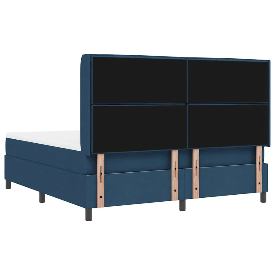 Lit à ressort LED avec matelas Bleu 180 x 200 cm tissu - 8