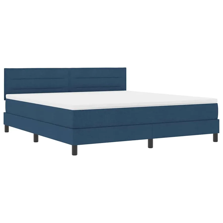 Lit à ressorts avec matelas avec LED Bleu 180 x 200 cm tissu - 2