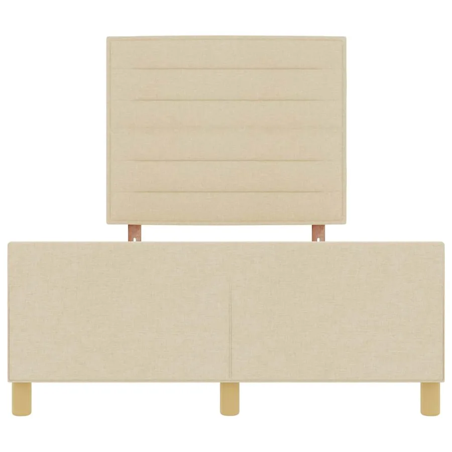 Cadre de lit avec tête de lit Crème 140 x 190 cm tissu - 7