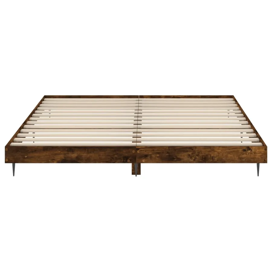 Cadre de lit sans matelas chêne fumé 120x200 cm bois ingénierie - 6