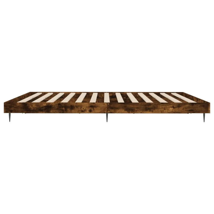 Cadre de lit sans matelas chêne fumé 120x200 cm bois ingénierie - 7