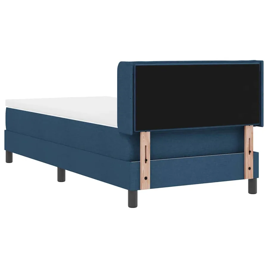 Lit à ressorts avec tête de lit Bleu 200 x 90 cm tissu - 9