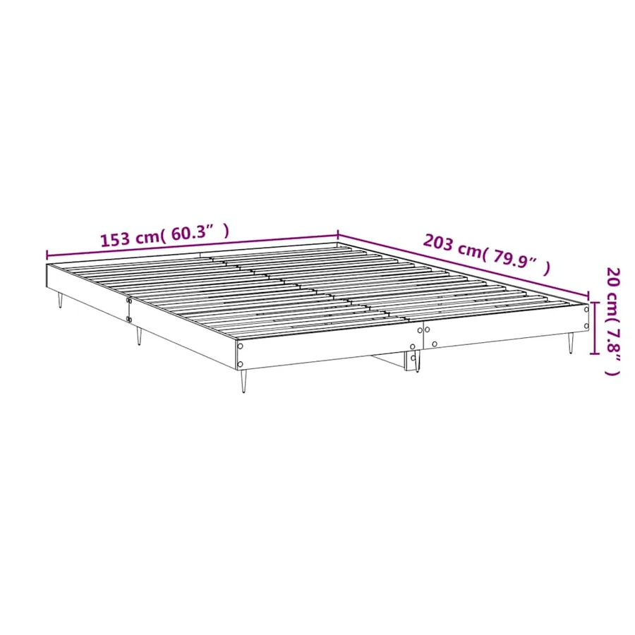 Cadre de lit sans matelas blanc brillant 150x200 cm - 10