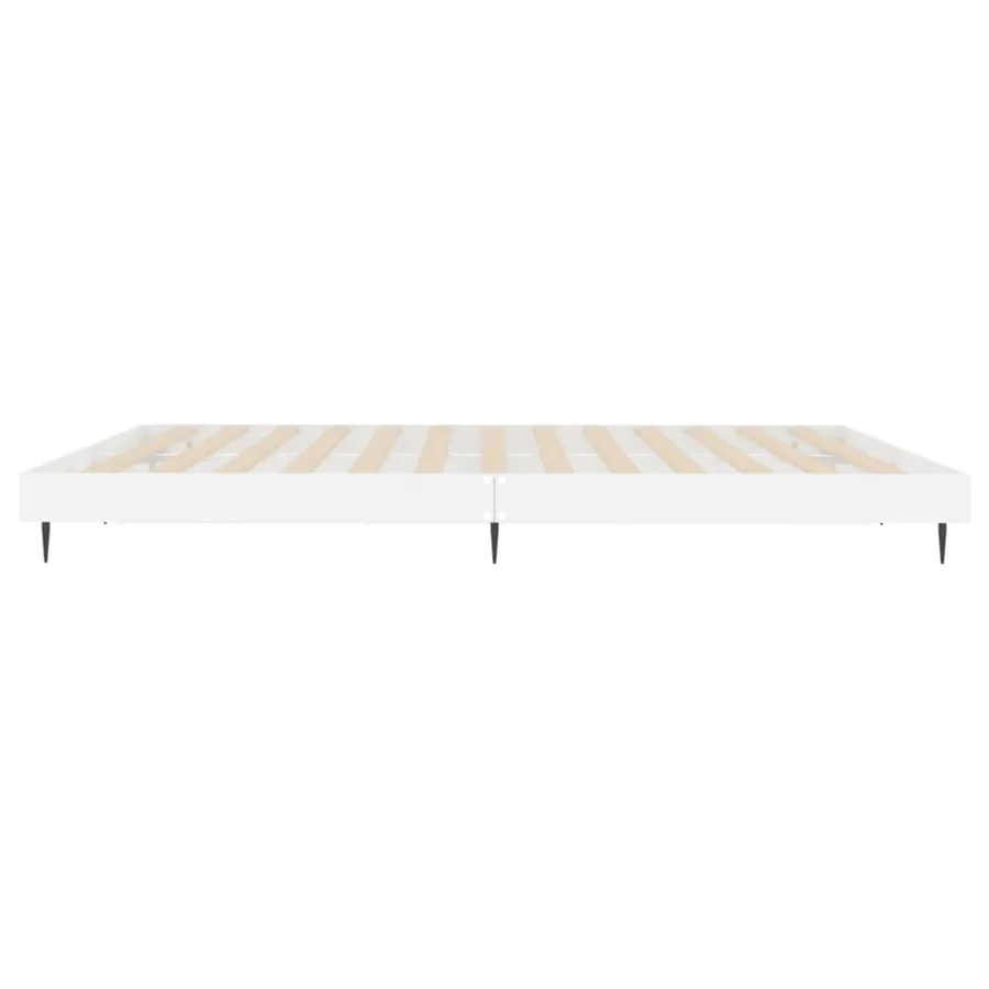 Cadre de lit sans matelas blanc brillant 150x200 cm - 7