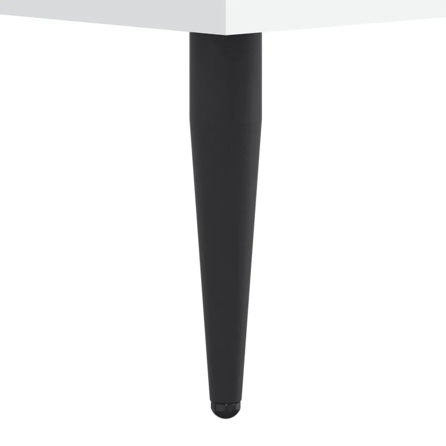 Cadre de lit sans matelas blanc brillant 150x200 cm - 8