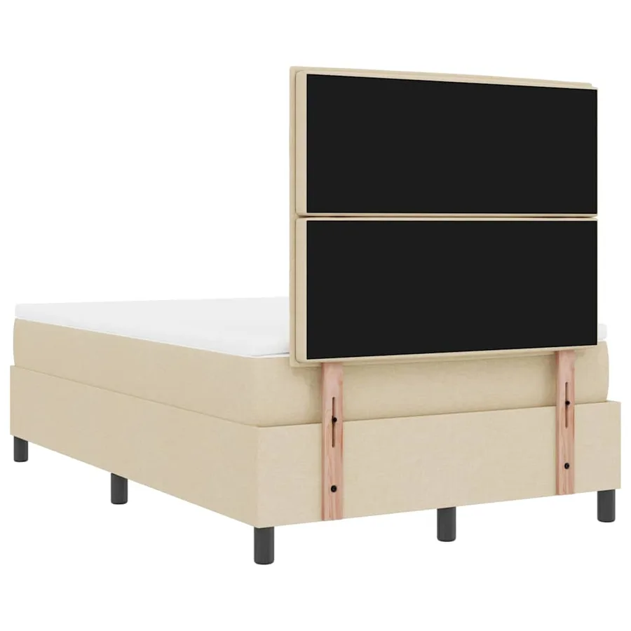 Lit à ressorts avec matelas Crème 120 x 200 cm tissu - 9
