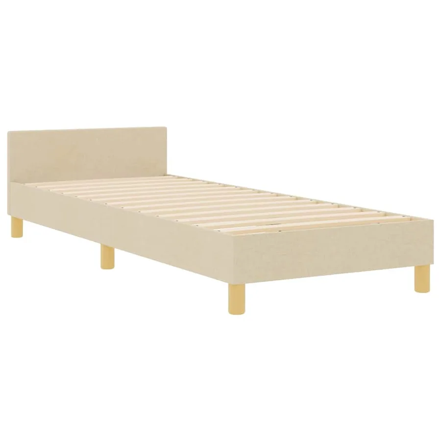 Cadre de lit avec tête de lit Crème 100 x 200 cm tissu - 5