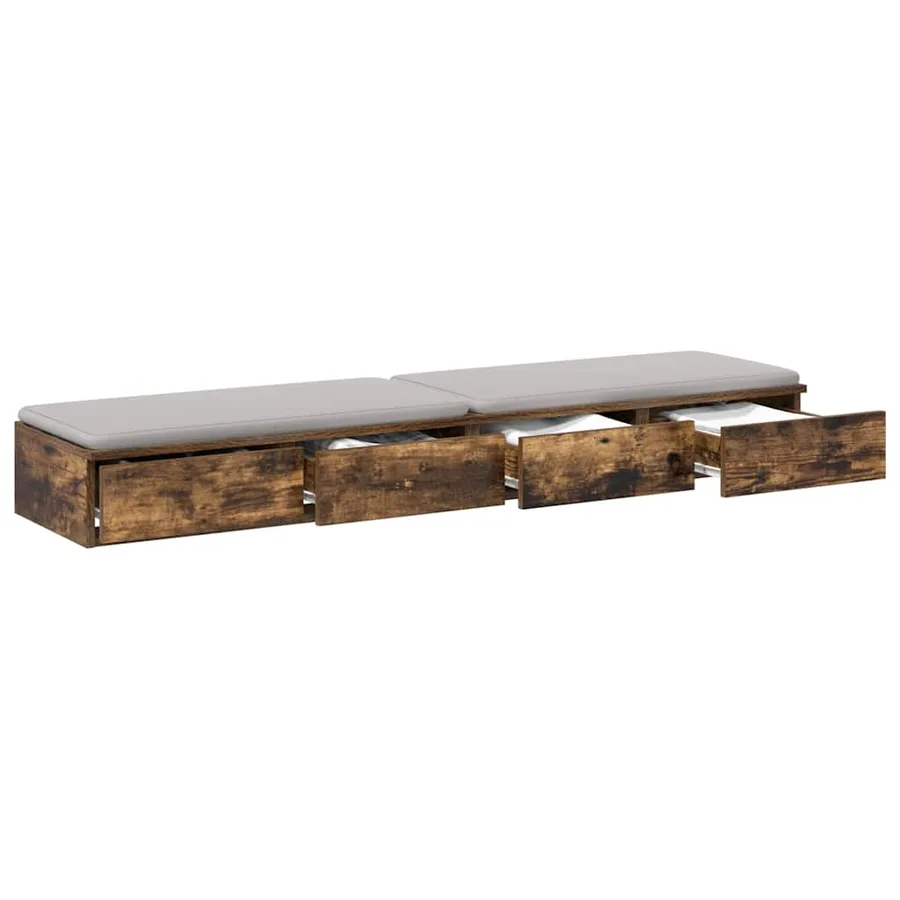 Tiroirs de lit avec tiroir Chêne fumé 160 x 36,5 x 16,5 cm - 3