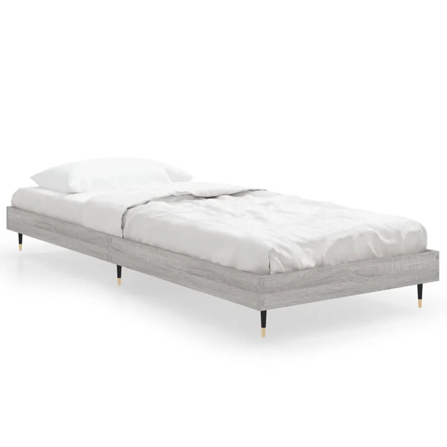 Cadre de lit sans matelas sonoma gris 75x190 cm - 2
