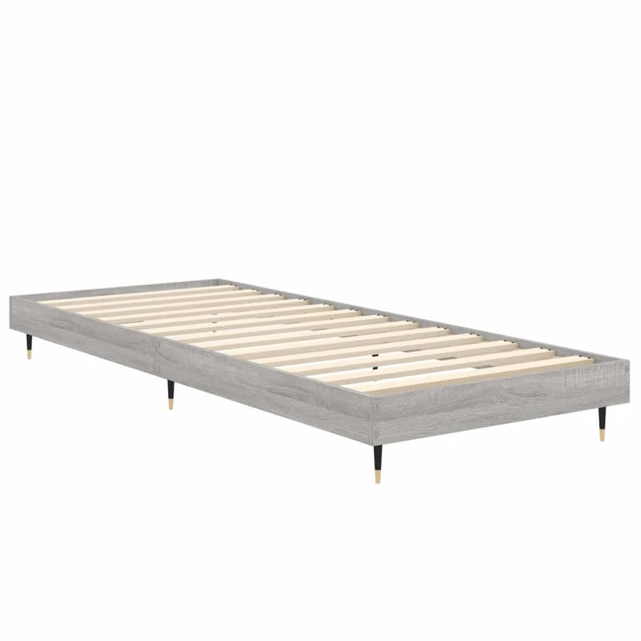 Cadre de lit sans matelas sonoma gris 75x190 cm - 5