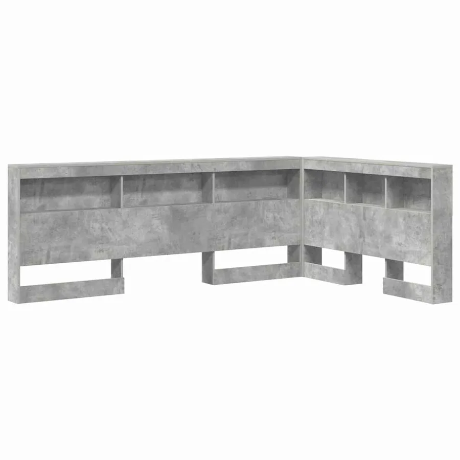 Tête de lit de rangement Gris béton 120 cm Bois d'ingénierie - 2