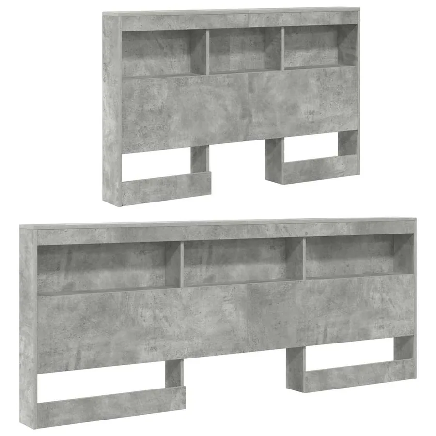 Tête de lit de rangement Gris béton 120 cm Bois d'ingénierie - 5