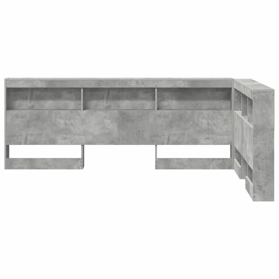 Tête de lit de rangement Gris béton 120 cm Bois d'ingénierie - 6