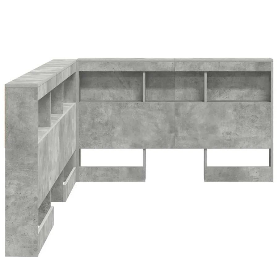 Tête de lit de rangement Gris béton 120 cm Bois d'ingénierie - 7