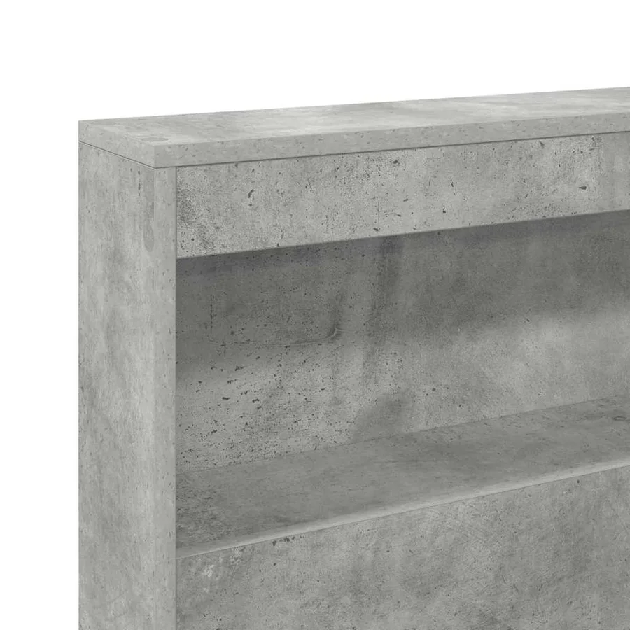 Tête de lit de rangement Gris béton 120 cm Bois d'ingénierie - 9
