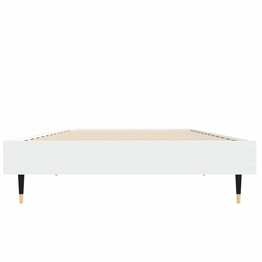 Cadre de lit sans matelas blanc 75x190 cm bois d'ingénierie - 6