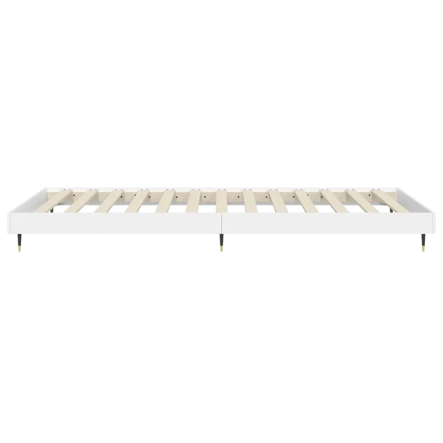 Cadre de lit sans matelas blanc 75x190 cm bois d'ingénierie - 7