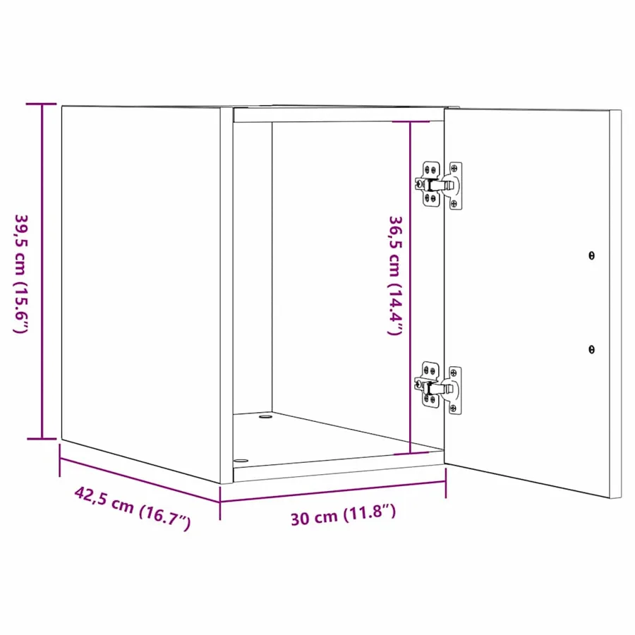 Armoire Murale Chêne artisanal 30 x 42,5 x 39,5 cm - 12