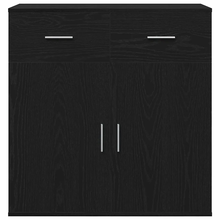 Buffet avec tiroir Chêne noir 78 x 38 x 80 cm Bois d'ingénierie - 6