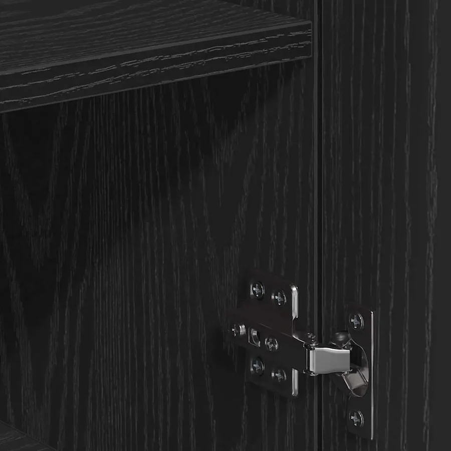 Buffet avec tiroir Chêne noir 78 x 38 x 80 cm Bois d'ingénierie - 9