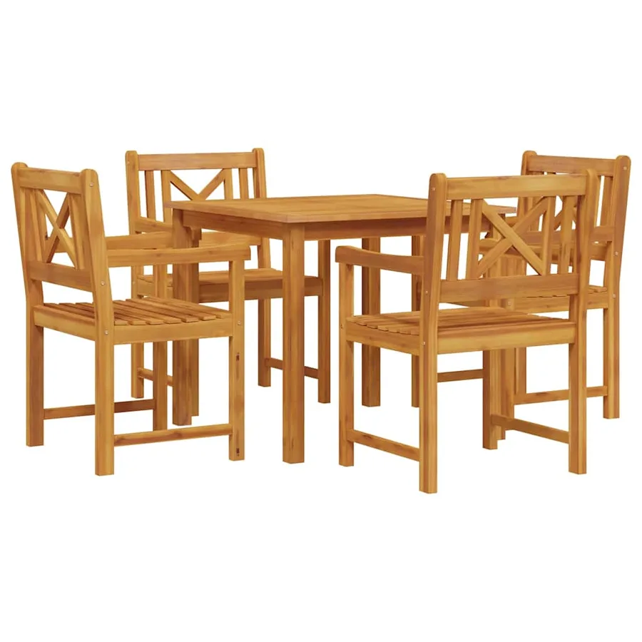 Ensemble de salle à manger pour jardin 5 pcs Marron - 2