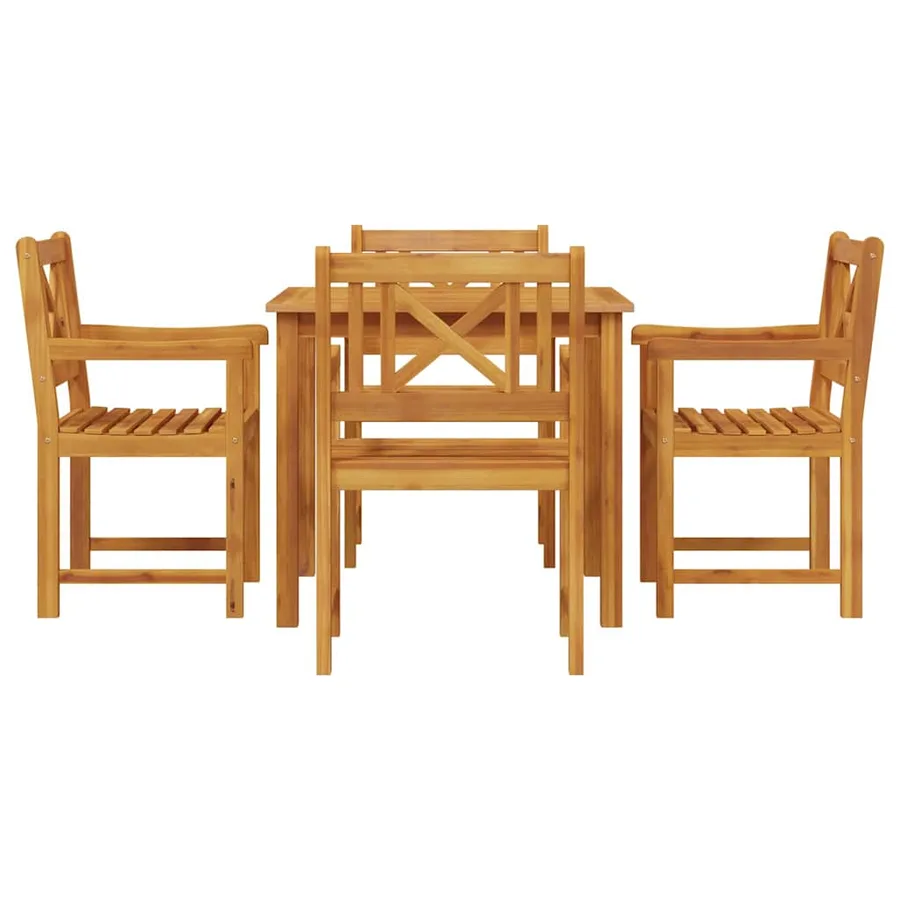 Ensemble de salle à manger pour jardin 5 pcs Marron - 7