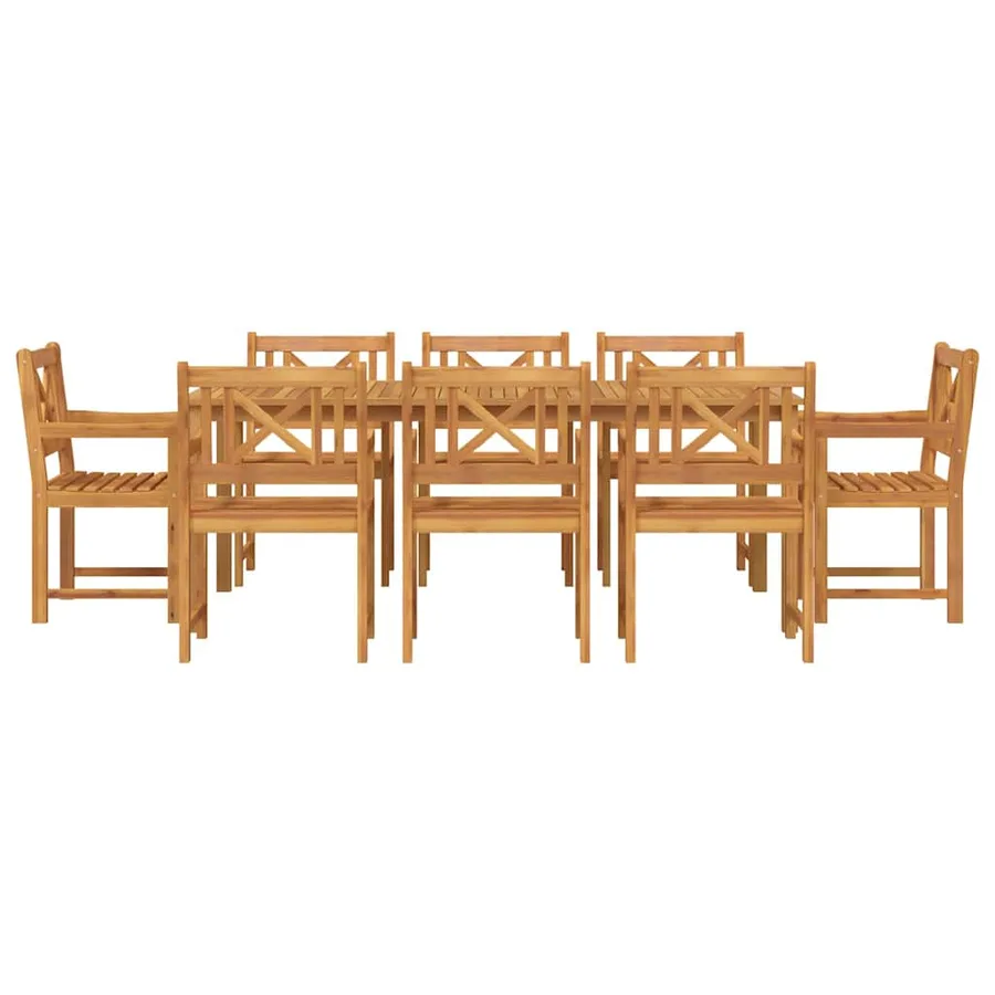 Ensemble de salle à manger pour jardin 9 pcs Marron - 7