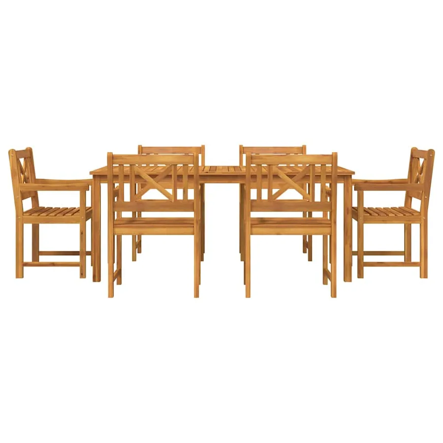 Ensemble de salle à manger pour jardin 7 pcs Marron - 7