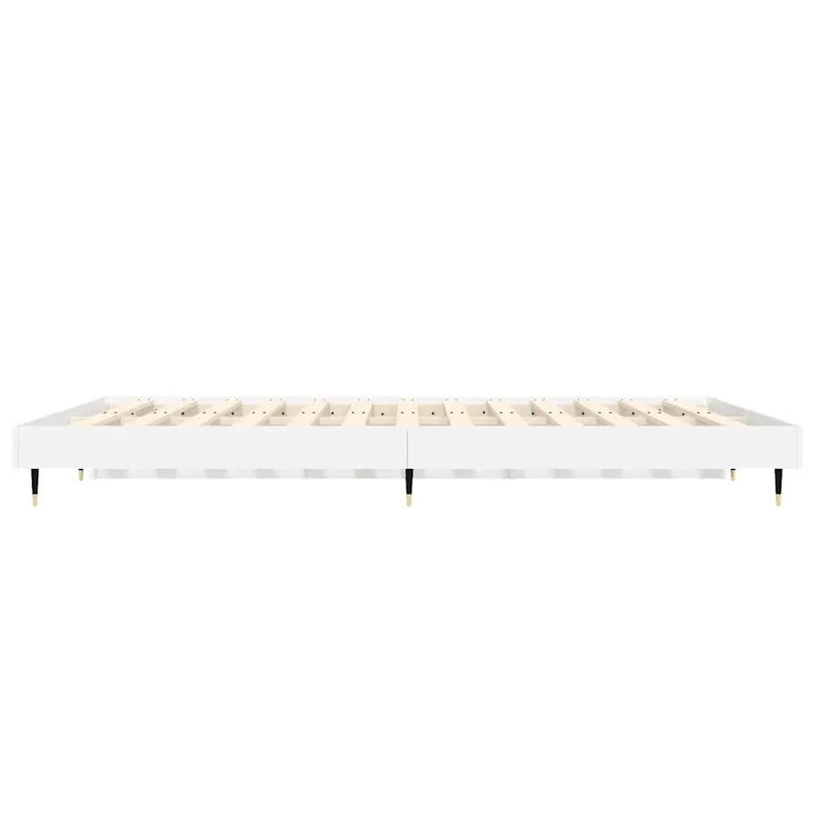 Cadre de lit sans matelas blanc brillant 135x190 cm - 7