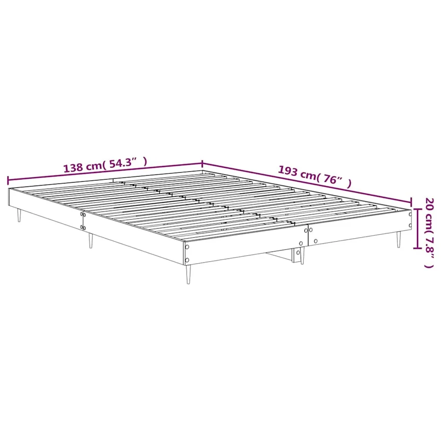 Cadre de lit sans matelas blanc brillant 135x190 cm - 9