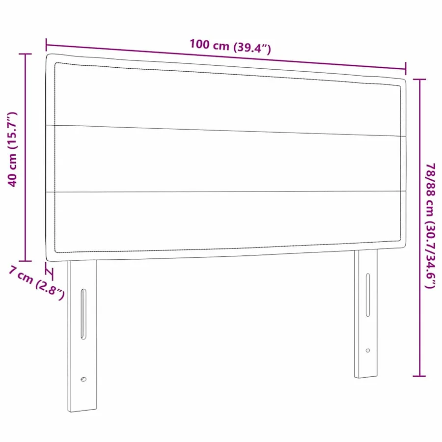 Tête de lit Bleu 100 cm tissu - 8